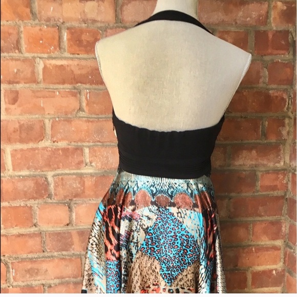 Edgy Colorful Halter Dress - Picture 4 of 8